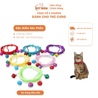 Vòng Cổ Gắn Chuông Dành Cho Thú Cưng , Vòng Cổ Gắn 5 Chuông Nâng Tầm Vẻ Đẹp Cho Chó Mèo VC7704 - Petwow