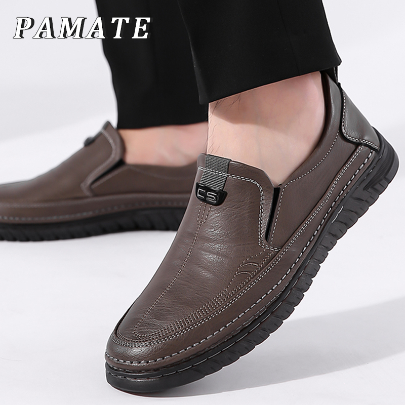 Giày da nam cao cấp PAMATE Giày lười nam khâu đế thủ công,thiết kế dễ phối đồ,đệm êm chống mỏi-Size 