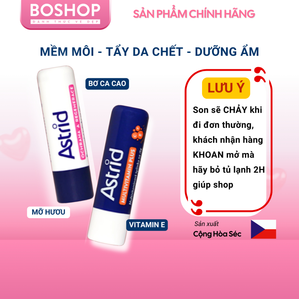 Son Dưỡng Môi Astrid Dưỡng Ẩm Tái Tạo Môi Từ Mỡ Hươu 4.7gr