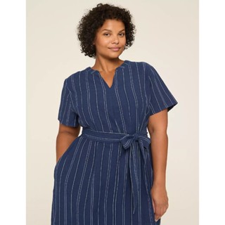   70-150KG Váy đũi xuông navy kẻ bigsize xuất dư xịn thiết kế thanh lịch trẻ trung công sở hack tuổi cho nữ hàng VNXK 