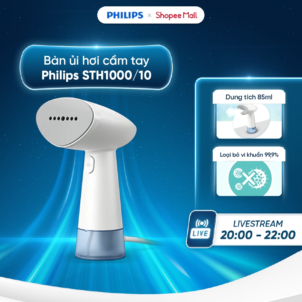 Bàn ủi hơi nước cầm tay Philips STH1000/10 - STH3000/20 - Ngăn chứa nước 85 ml…