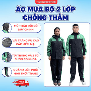  Áo mưa bộ đi xe máy tinhngocstore HV01,quần áo mưa 1 người 2 lớp giữ nhiệt,chống nước mũ tháo rời tuỳ chỉnh 
