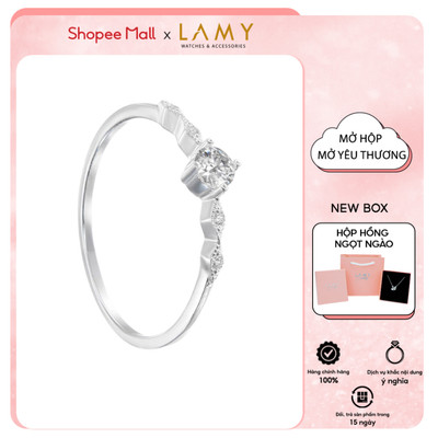 Nhẫn bạc nữ LAMY Stone Rhombus Ring Silver 8247