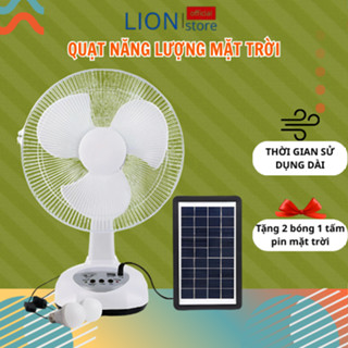 Quạt Sạc Năng Lượng Mặt Trời X514 – Gió Mạnh 2 Cấp Pin Trâu Kèm 2 Bóng Đèn & Dây Sạc 