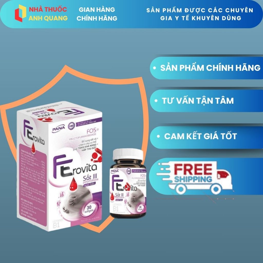 [CHÍNH HÃNG] Sắt bầu FEROVITA - Viên uống bổ sung sắt, acid folic cho bà bầu hỗ trợ tạo máu giảm mệt