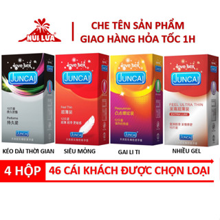 Bao Cao Su Siêu mỏng, Gân gai, Kéo dài thời gian, Size nhỏ lớn, Nhiều gel, Có hương Juncai nhiều loại - Giá Rẻ Freeship