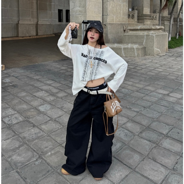 Bad Choices | Quần Wide-legs CATUS Kaki Jeans ống rộng StreetStyle | BigBuy360 - bigbuy360.vn