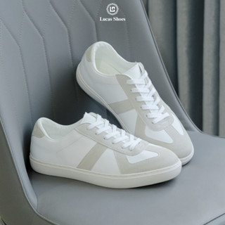 Giày Thể Thao Trắng Lucas Gat Shoes, Sneaker da bò thật, đế khâu cao 2.5cm, đi êm ái dễ phối đồ