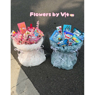 Bó hoa giấy nhún bánh kẹo quà tặng dịp lễ, sinh nhật kỷ niệm, bó bánh kẹo dễ thương ngon