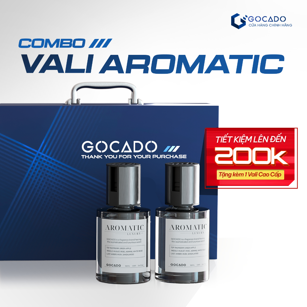 Combo 2 Chai Nước Hoa Ô Tô Cao Cấp AROMATIC - Nước Hoa GOCADO Hương Hoa Cỏ Kết Hợp Gỗ Thơm Trầm Ấm K