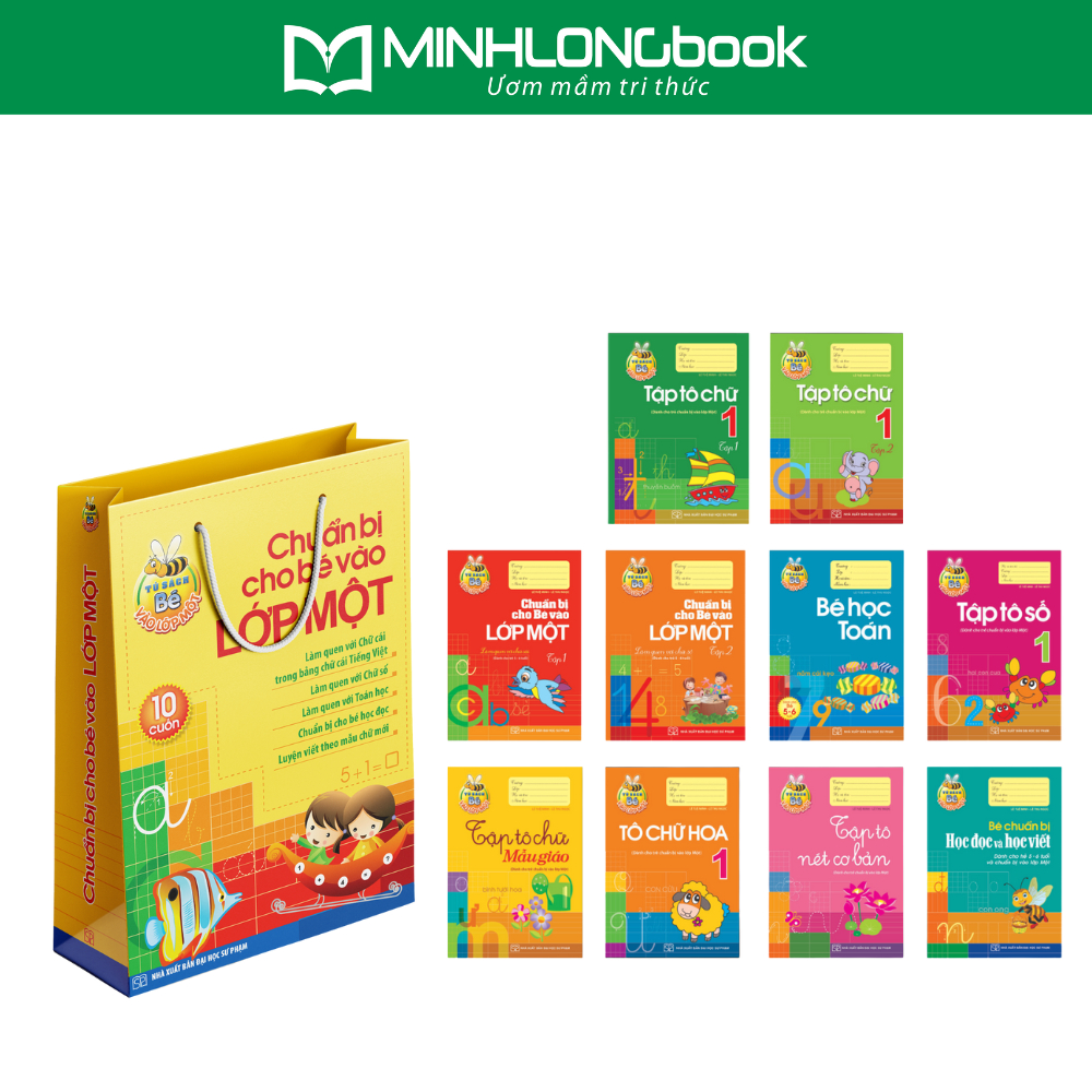 Sách: Combo Chuẩn Bị Cho Bé Vào Lớp 1 (Túi 10 Cuốn)