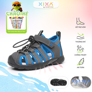 Dép Chân Bẹt Chống Lệch Chân Bé Trai 1 - 6 Tuổi APAKOWA Y1207 Xixa by Fandy Kids Lót Da Vòm Nổi Che Gót