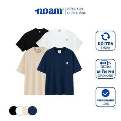 Áo thun Form rộng NOAM Teeny Homies Unisex 100% Cotton - Màu Xanh Navy/Đen/Trắng