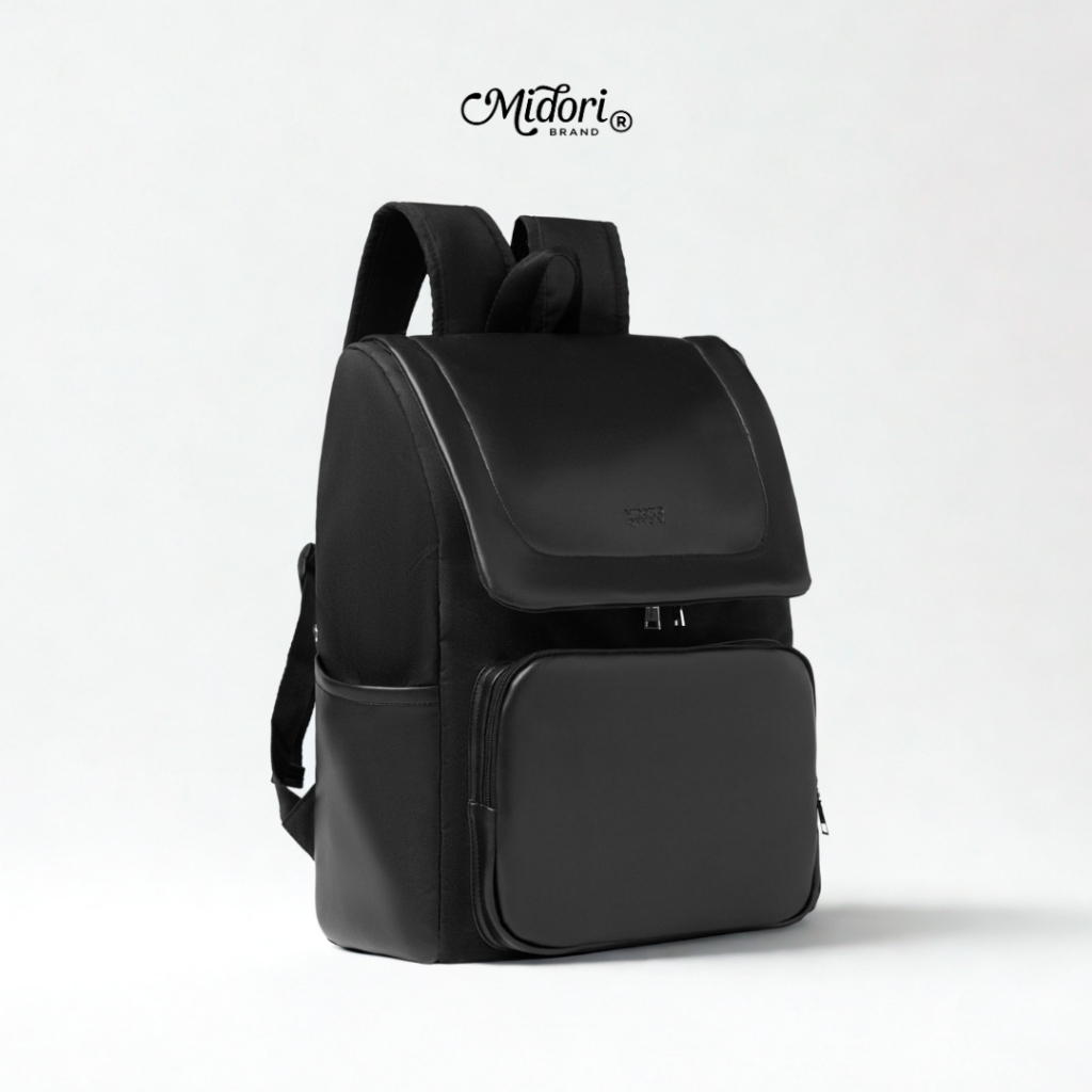 Balo vải phối Da PU PAIX Unisex Nam NỮ Thời Trang Đi Học Đi Làm Đa Năng Trượt Nước | M STUDIO