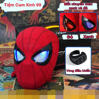 [Mẫu Hot 2025] Mặt Nạ Hóa Trang Người Nhện Spiderman Điều Khiển Nháy Mắt, Mắt Phát Sáng Miles Halloween Fan Hâm Mộ
