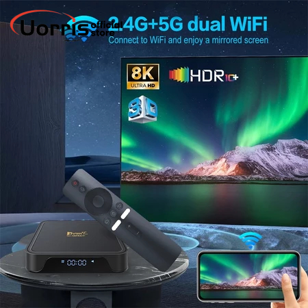 Android Tivi Box Tv98 Pro 2025 Crack Dual Wifi 2.4G và 5G,Ram 4G Rom 32GB khiển giọng nói,Kết nối Bl