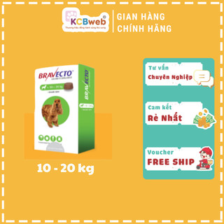 Bravecto - Viên nhai ve, rận, bọ dành cho chó 10-20kg [Hộp 1 viên]