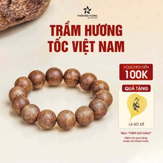 Vòng tay trầm hương tròn đơn tốc Việt Nam THIÊN MỘC HƯƠNG thành công, giàu sang, thuận lợi