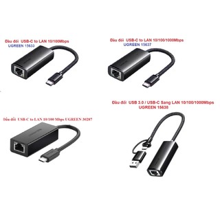 Cáp chuyển usb type c sang lan ugreen - màu đen