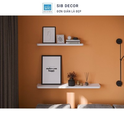 Kệ Thanh Ngang Bo Góc Rộng Kiểu Cong Đẹp Mắt Phong Cách Tối Giản Treo Tường SIB Decor KT2532