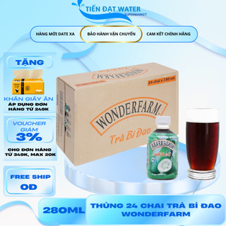  Thùng 24 Chai  Trà Bí Đao Wonderfarm 280ml – Thanh Mát Giải Nhiệt Mỗi Ngày Hàng Chính Hãng 