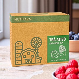 Trà atiso túi lọc đà lạt NutiFarm, hộp 50 tép, loại đặc biệt gồm 100% bông atiso