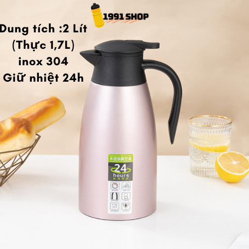 Bình giữ nhiệt 2 lít inox 304 European bình ủ trà ấm ủ phích giữ nhiệt bình giữ nhiệt cỡ lớn ấm giữ 