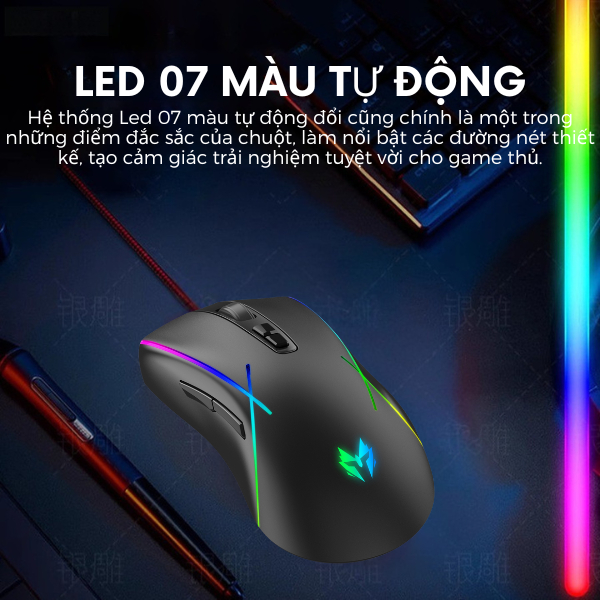 Chuột gaming không dây A30 - 3 chế độ kết nối - Led RGB - Thiết kế công thái học - Dung lượng pin khủng 500mAh | BigBuy360 - bigbuy360.vn