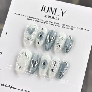  Nailbox Thiết Kế Móng tay giả mắt mèo xanh trái tim cho nữ mã 584 
