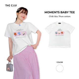 Áo thun babytee thêu hoa nổi THE C.I.U - Moments Baby Tee