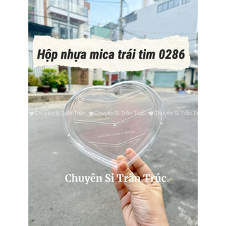 Combo 2 Hộp nhựa mica trái tim 0286 đựng socola, đựng kẹo, hộp mica đựng mứt tết trong suốt