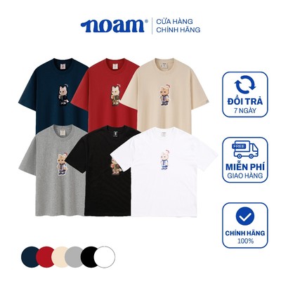 Áo thun Form rộng NOAM Nafox Naive Unisex 100% Cotton - Màu đen/trắng