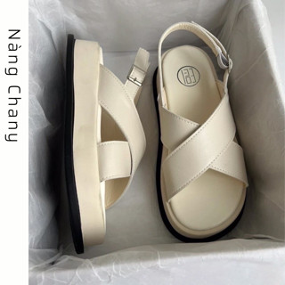 (Sẵn) Sandal Quai Chéo X Đế Cao 3.5cm Nữ Hai Màu Cá Tính Dễ Phối Đồ Cho Học Sinh Q68