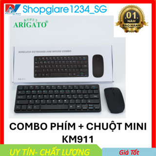  Bộ Bàn Phím + Chuột Mini Không Dây KM911- Bàn phím mỏng nhẹ siêu êm 