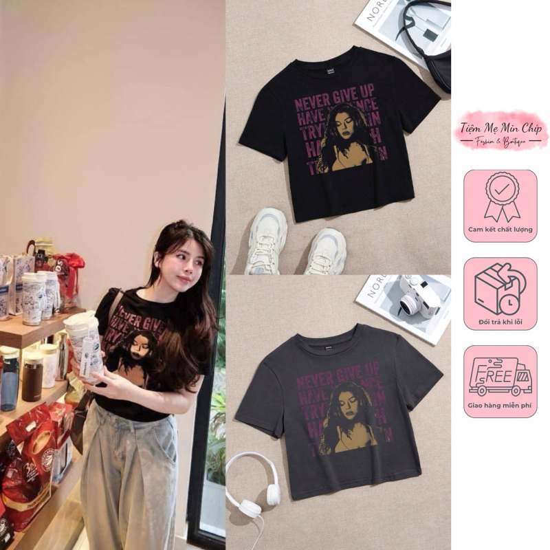 Áo cộc tay Never Give Up (hàng hãng)