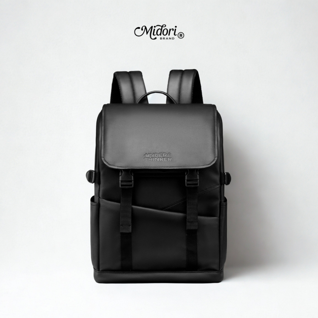 Balo Da PU Unisex BRIAN Đa Năng Đi Học Nam Nữ Đựng Laptop Thời Trang Unisex Trượt Nước | M STUDIO