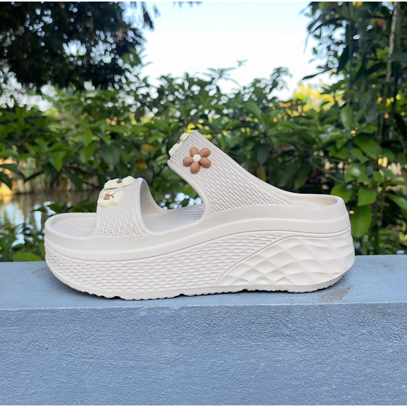 Dép nữ hai quai , dép đế xuồng 2 quai chất liệu EVA tôn dáng hach chiều cao 6cm