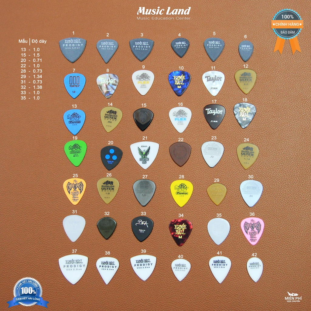 Phím Gãy Đàn Guitar Dunlop Chính Hãng USA Có Chất Liệu Dày Mỏng Khác Nhau Cho Ra Nhiều Sound Tiếng