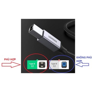 Cáp máy in  USB A  2.0 to USB B ( 10352 , 90560 ) Ugreen dài 5M