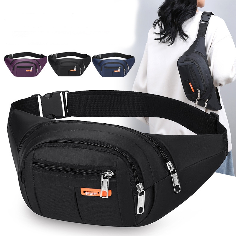 Túi đeo chéo, túi đeo bụng nam nữ vải Canvas- túi thiết kế có 4 ngăn TUI-241