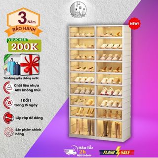 Tủ Để Giày Thông Minh Gấp Gọn 36 Đôi 9104-8-1G [ Bán Chạy Số 1 Thị Trường ] Tủ Giày Có Ngăn Để Boot, Kệ Để Giày, Tủ Giày
