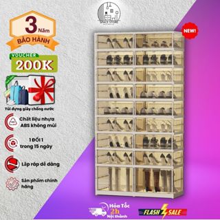 Tủ Giày Thiết Kế Nhỏ Gọn SPACE STORE 12-36 đôi 9104-8-1G [BẢO HÀNH 3 NĂM] Có Ngăn Để Boot Chất Liệu Nhựa Abs Cao Cấp