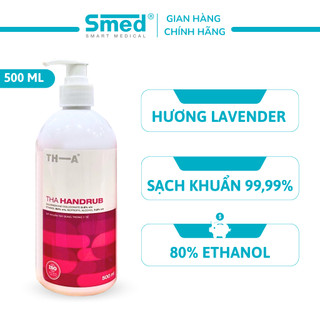  Nước rửa tay khô sát khuẩn THA HANDRUB 500ml vòi ấn dưỡng ẩm da tay 
