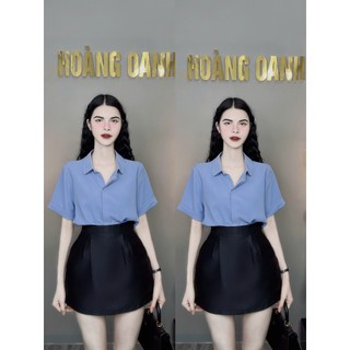 Áo sơ mi cộc tay, áo sơ mi lụa trơn