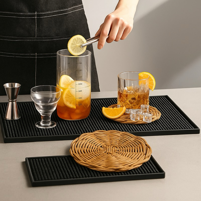 Thảm lót ly 10cm đan lục bình, cói,...