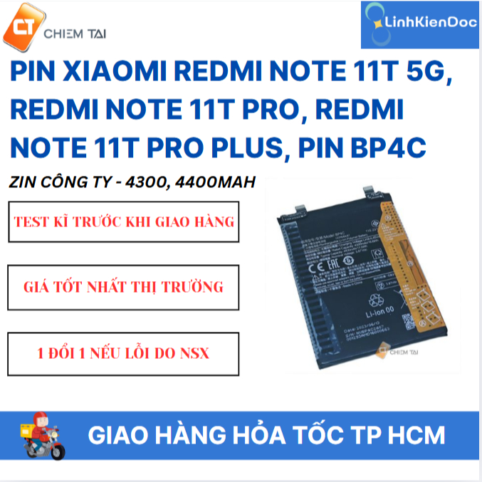 Pin Xiaomi Redmi Note 11T 5G, Redmi Note 11T Pro, Redmi Note 11T Pro Plus, pin BP4C zin công ty - 43