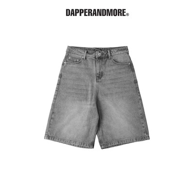 Quần Short Jeans DAPPERANDMORE "WASHED DENIM SHORTS" Form Lửng - Xám