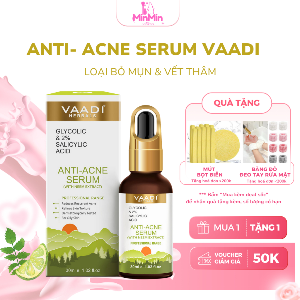 Serum Chuyên Biệt Cho Da Bị Mụn Anti-Acne Serum Vaadi 30ml