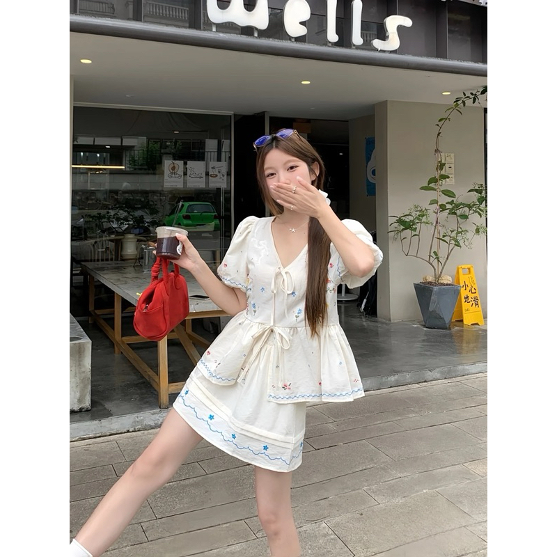 [QC L1] Set đồ bộ nữ xinh thổ cẩm set váy áo nữ hàng QC