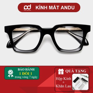  Gọng kính cận thời trang nam nữ ANDU dáng vuông bản to cá tính nhựa cốt kim loại 98369 